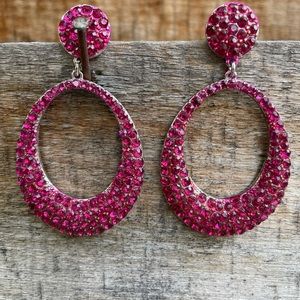 Sparkly 2.5” inch pink/fuschia earrings.